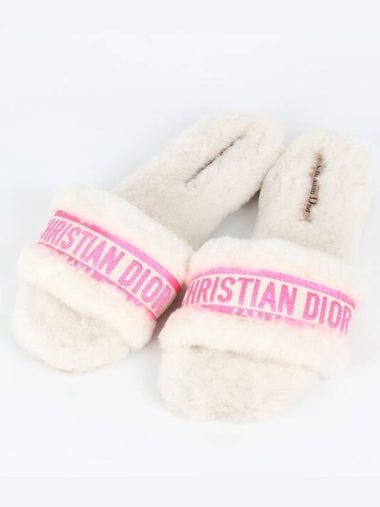 logo shearling slippers 36 230 - DIOR - BALAAN 1