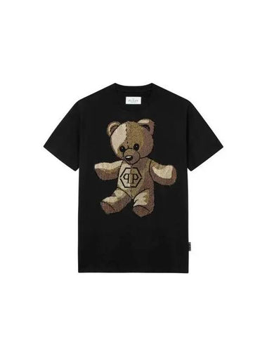 Men s Crystal Teddy Bear T Shirt Black - PHILIPP PLEIN - BALAAN 1