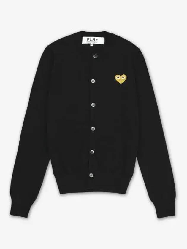 Comme des Gar ons Gold Wappen Wool Round Neck Cardigan Black - COMME DES GARCONS PLAY - BALAAN 2