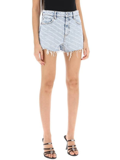 logo printed denim shorts - ALEXANDER WANG - BALAAN 2