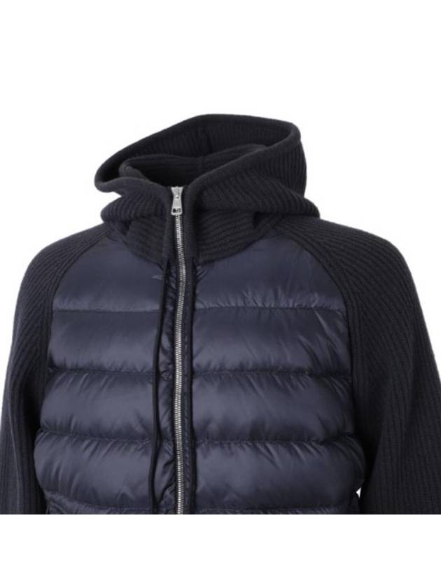 Men s Knit Padded Hooded Cardigan Navy 9B00020 M1241 742 - MONCLER - BALAAN 3