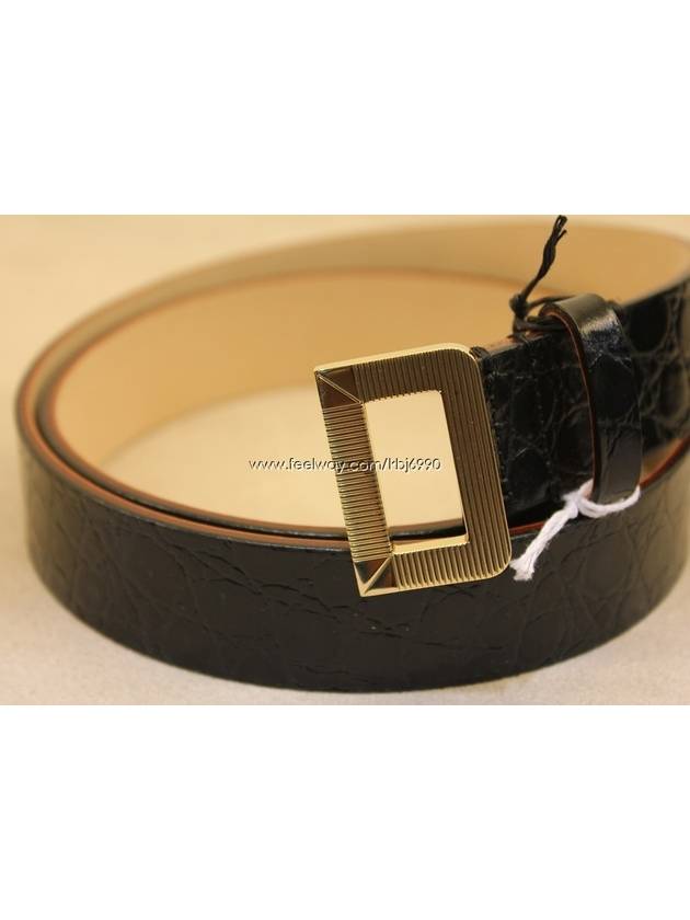 Women's D gold metal wani pattern leather belt W13BE5007V027 2124 - DSQUARED2 - BALAAN 2