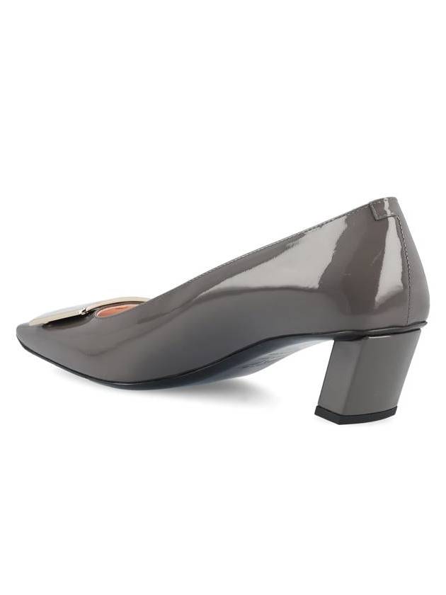 Women's Belle Vivier Metal Buckle Pumps Grey - ROGER VIVIER - BALAAN 4