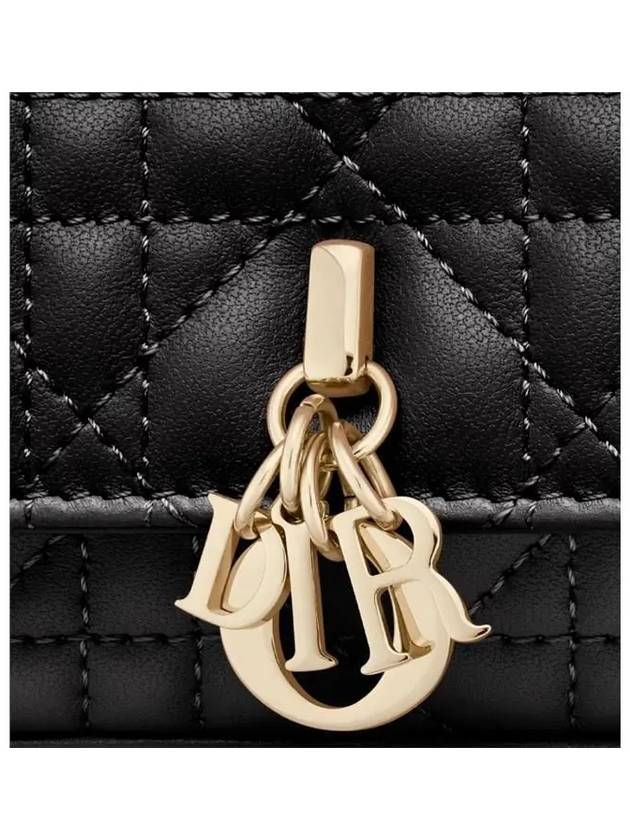 Phone Chain Cannage Lambskin Pouch Bag Black - DIOR - BALAAN 5