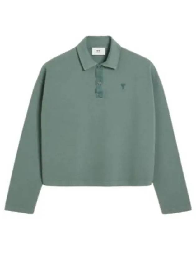 De Coeur Organic Cotton Long Sleeve Polo Shirt Antique Clay - AMI - BALAAN 2