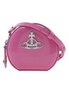 Silver Logo Shiny Mini Round Cross Bag Pink - VIVIENNE WESTWOOD - BALAAN 1