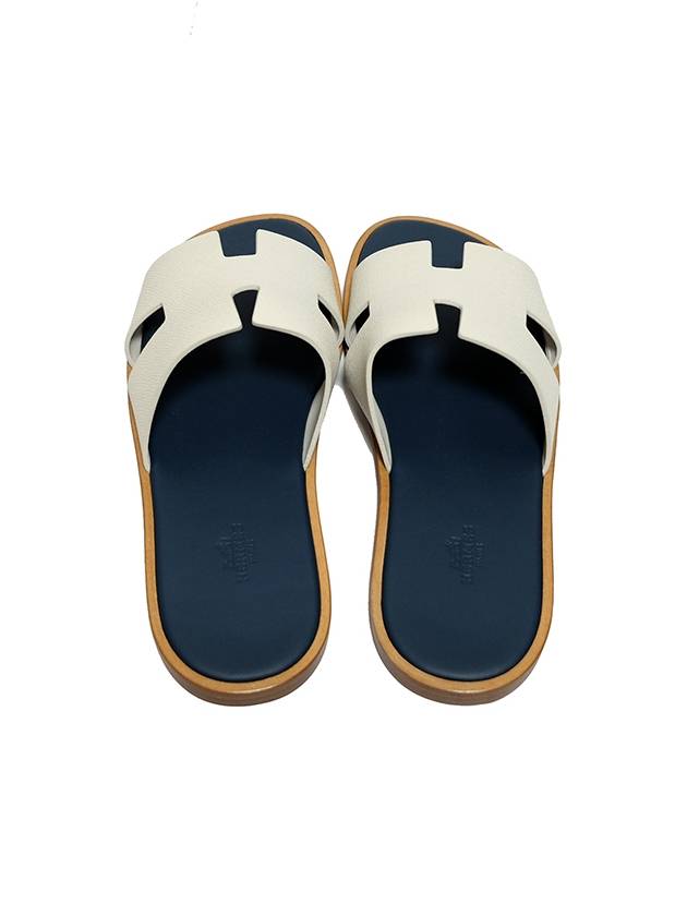 Hermes Izmir Sandal Epsom Blanc De Paris Bleu Celeste - HERMES - BALAAN 4