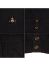 ORB logo embroidery V-neck cardigan black - VIVIENNE WESTWOOD - BALAAN.