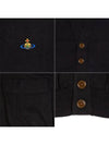 ORB Embroidery Logo V Neck Cardigan Black - VIVIENNE WESTWOOD - BALAAN 10