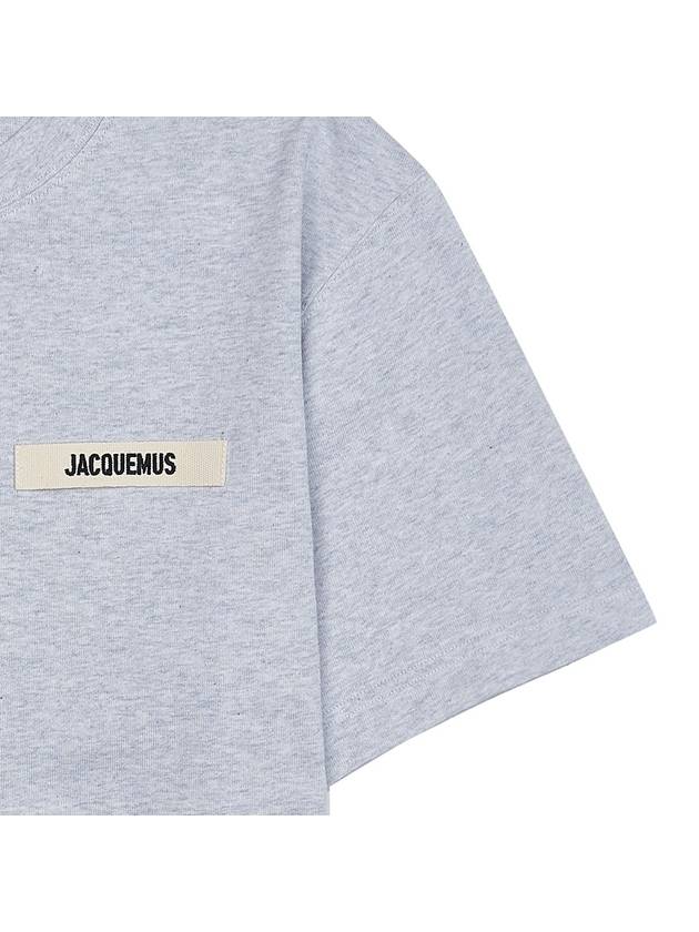 Le Gros Grain Logo Short Sleeve T-Shirt Grey - JACQUEMUS - BALAAN 7