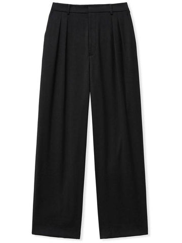 Wide Half Banding Two Tuck Slacks BLACK - WEST GRAND BOULEVARD - BALAAN 1