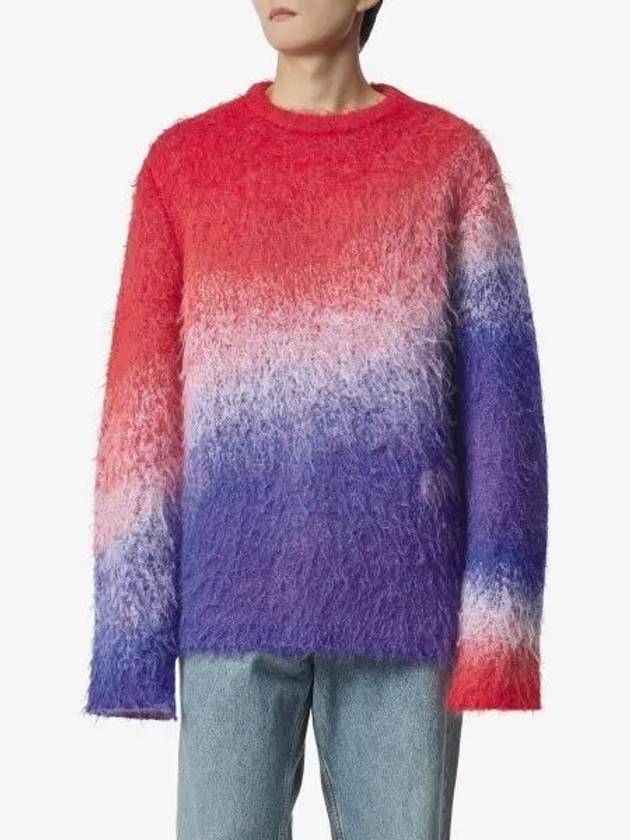 Gradient mohair blend knit blue red white 06N005BLUEREDwhite - ERL - BALAAN 1