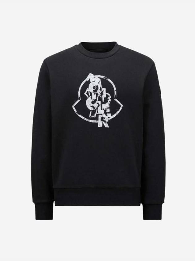 Logo Motif Cotton Sweatshirt Black - MONCLER - BALAAN 2