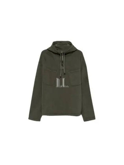 Brushed Emerized Diagonal Fleece Hoodie Green - CP COMPANY - BALAAN 2