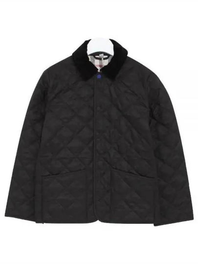 Corduroy Collar Quilted Half Jacket Black - BURBERRY - BALAAN 2