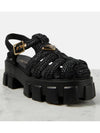 Monolith Crochet Cage Sandals Black - PRADA - BALAAN 3