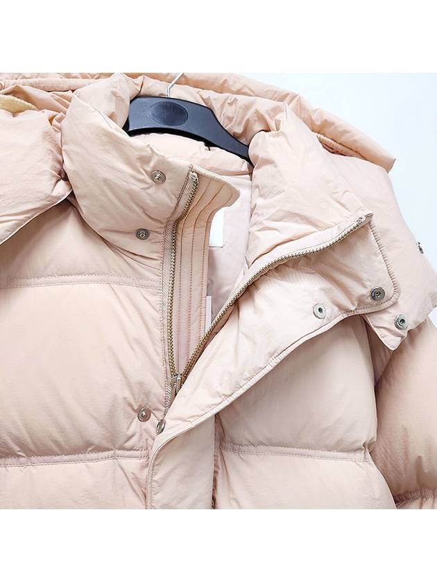 Oversized Nylon Puffer Down Jacket Pink - AMI - BALAAN 8