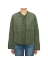 Umberta Button Flap Pocket Side Zipper Jacket Dark Green - MAX MARA - BALAAN 1