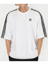 Oversized 3 Stripe Short Sleeve T-Shirt White - ADIDAS - BALAAN 2