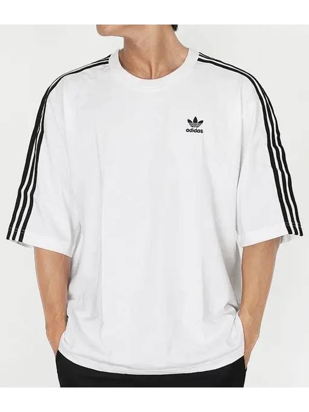 Oversized 3 Stripe Short Sleeve T-Shirt White - ADIDAS - BALAAN 2