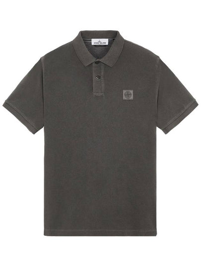 Men's Logo Patch Short Sleeve Polo Shirt Steel Grey - STONE ISLAND - BALAAN 2