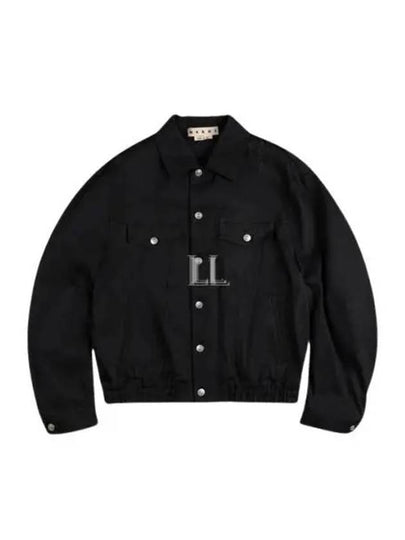 Dyed Cotton Denim Jacket Black - MARNI - BALAAN 2