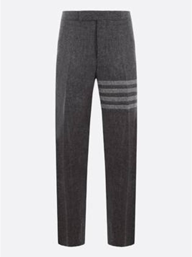 Donegal Tweed Low Rise 4 Bar Backstrap Straight Pants Grey - THOM BROWNE - BALAAN 2