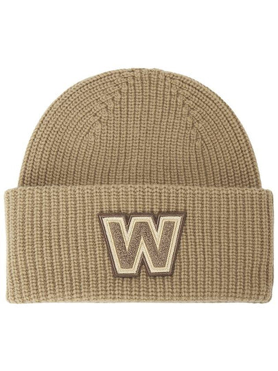 Alben Logo Virgin Wool Beanie Camel - MAX MARA - BALAAN 2