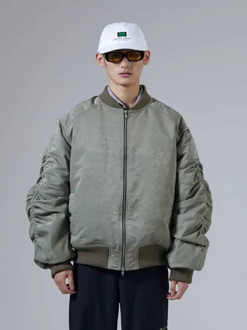 Men's Overfit MA 1 Bomber Jacket Khaki - UNNORM IS DEAD - BALAAN 1