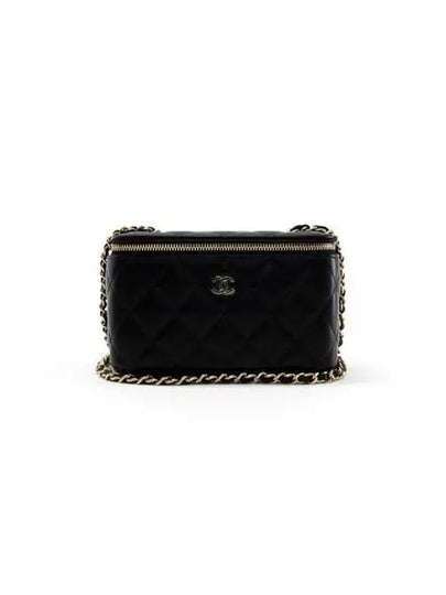 Small Classic Vanity Bag with Chain Lambskin & Gold Black - CHANEL - BALAAN 2