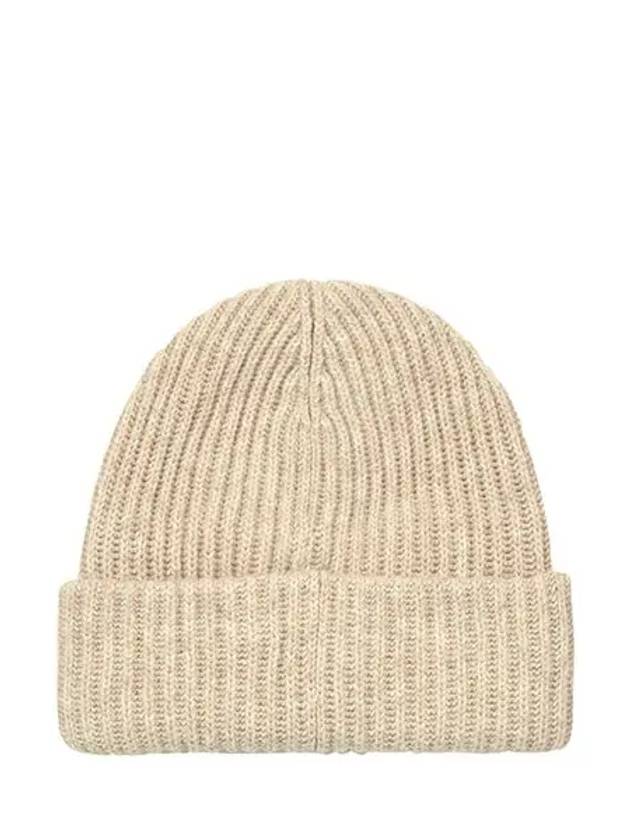 Logo Patch Knit Beanie Sand - GANNI - BALAAN 3