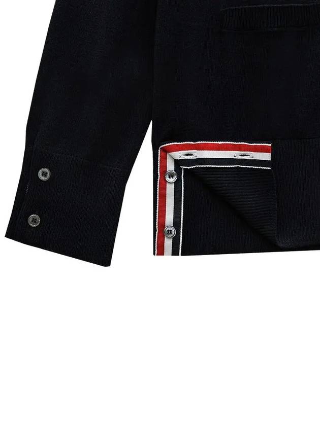 Men's Sustainable Classic Diagonal Wool Cardigan Navy - THOM BROWNE - BALAAN 9