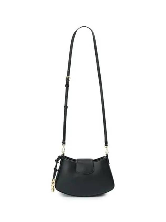 Swing Logo Chain Leather Mini Cross Bag Black - GANNI - BALAAN 4