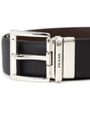 Two-Tone Reversible Saffiano Belt Black Brown - PRADA - BALAAN 6