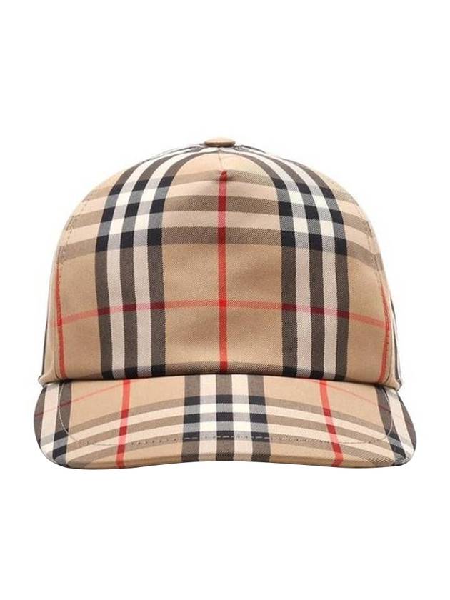 logo applique vintage check ball cap beige - BURBERRY - BALAAN.