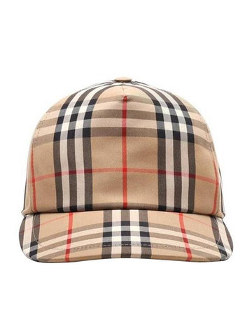 logo applique vintage check ball cap beige - BURBERRY - BALAAN 1