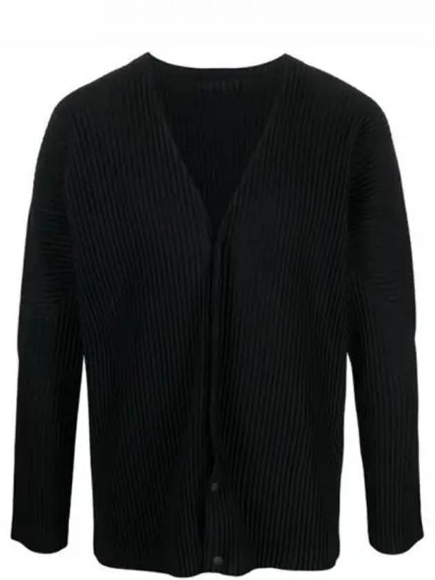 Pleated Button Cardigan Black - ISSEY MIYAKE - BALAAN 2