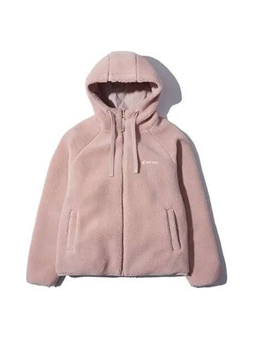 Women s Snow Fleece Reversible Hooded Jacket Light Pink S22WWRKT65 - SNOW PEAK - BALAAN 1