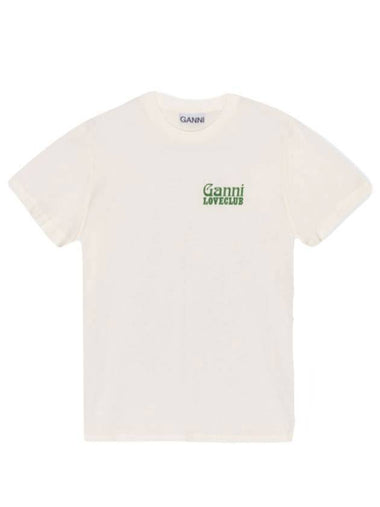 Love Club Organic Cotton Short Sleeve T-Shirt White - GANNI - BALAAN 1