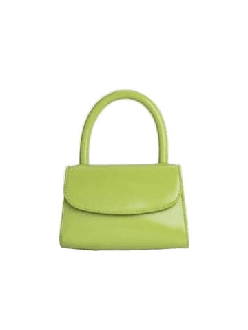 Semi Patent Mini Leather Tote Bag Lime Green - BY FAR - BALAAN 1