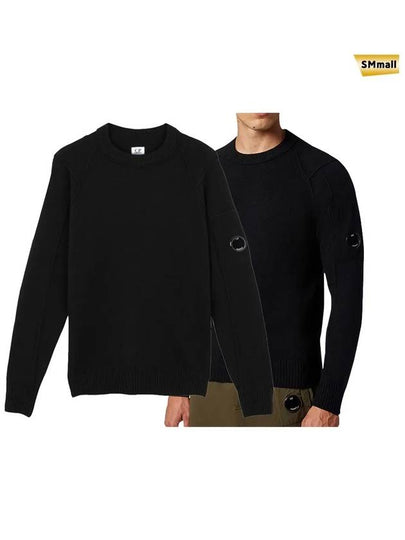 Lens Wappen Wool Knit Top Black - CP COMPANY - BALAAN 2