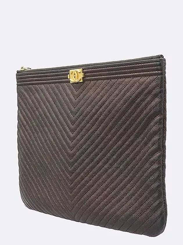 A84406 Black color boy caviar gold plated new medium clutch - CHANEL - BALAAN 3