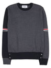 RWB Striped Crew Neck Knit Top Grey - THOM BROWNE - BALAAN 2