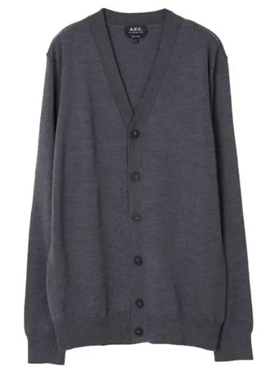 Samuel V-Neck Wool Cardigan Dark Grey - A.P.C. - BALAAN 2