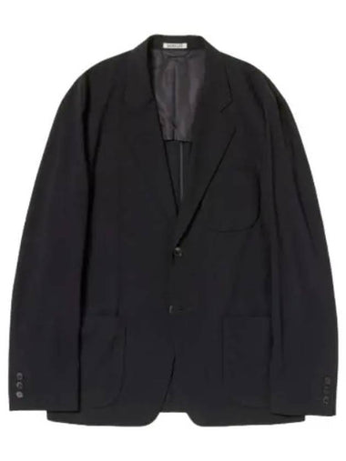 Twisted Wool Biyella Jacket Black Formal Suit Blazer - AURALEE - BALAAN 1