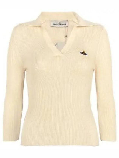 ORB Polo Cashmere Knit Top Ivory - VIVIENNE WESTWOOD - BALAAN 2