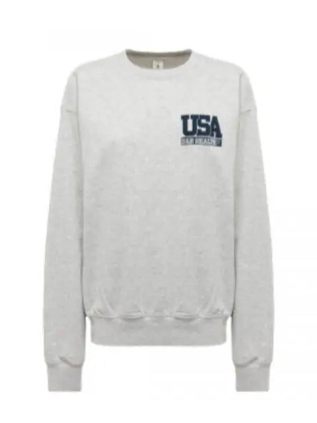 USA S R HEALTH HEATHER GRAYNAVY CR883 print crew neck sweatshirt - SPORTY & RICH - BALAAN 1