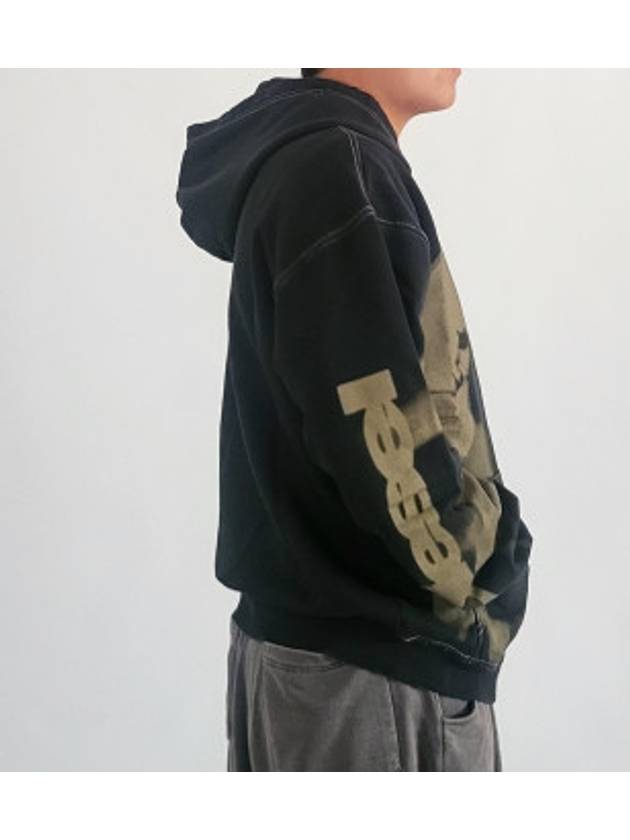 Distressed Smudgy Print Hoodie Black - DIESEL - BALAAN 3