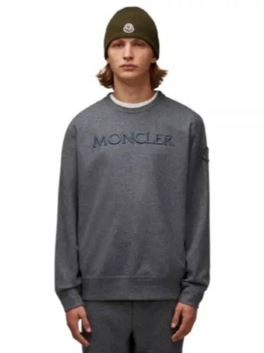 Embroidered Logo Sweatshirt Grey - MONCLER - BALAAN 1