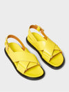 Fussbett Leather Sandals Yellow - MARNI - BALAAN 4